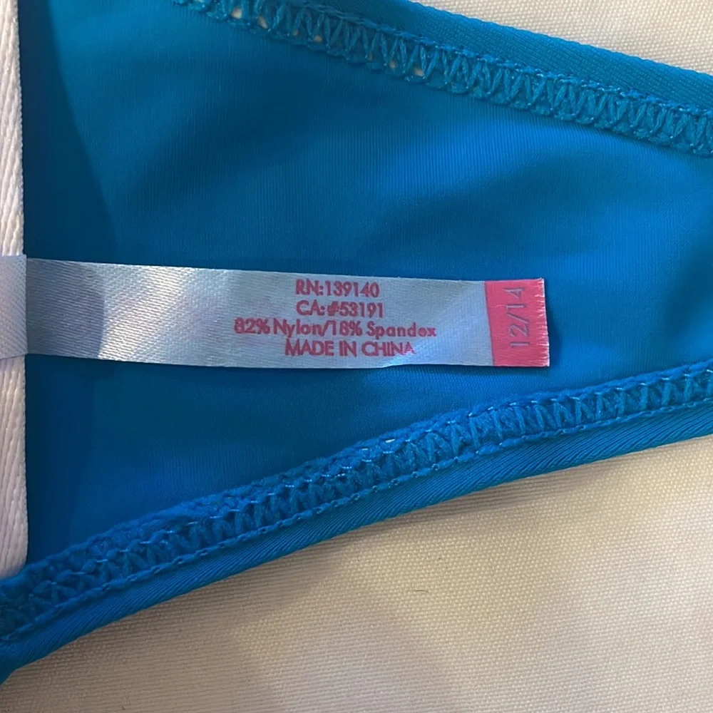 Girl Haiyana Two Piece Bikini Set Padded Top Blue Kid Size 12/14